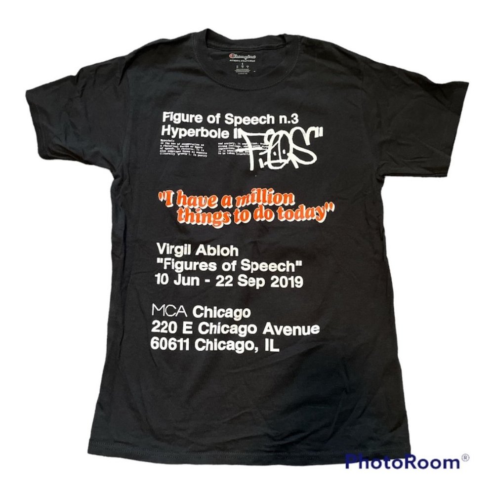Virgil Abloh 'Figures of Speech" MCA Chicago Exhibit Champion T-Shirt Size Small